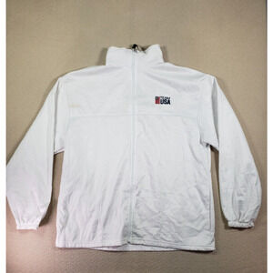 Vintage Team USA Sweater Mens XL Full Zip White High Neck Long Sleeve Made In US